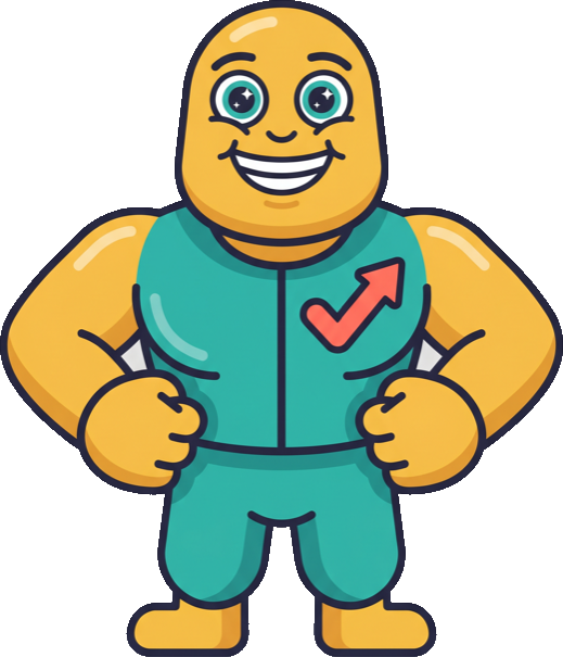 Mr. Chud drawn as clean 2D flat vector art