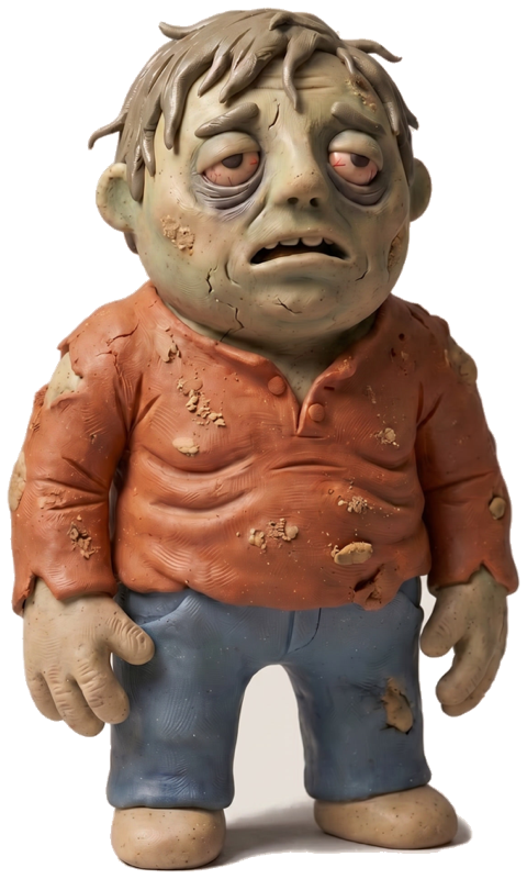 Mr. Chud as a stop-motion 3D claymation character