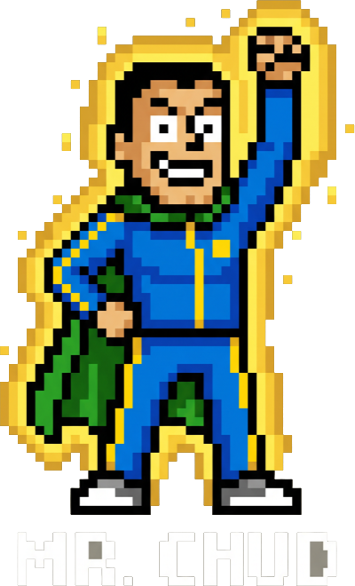 Mr. Chud rendered as retro pixel art